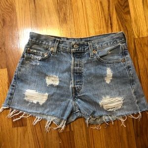 Vintage Levi’s 501 distressed denim shorts